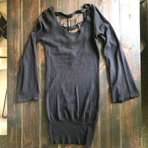 Black bell sleeve dress